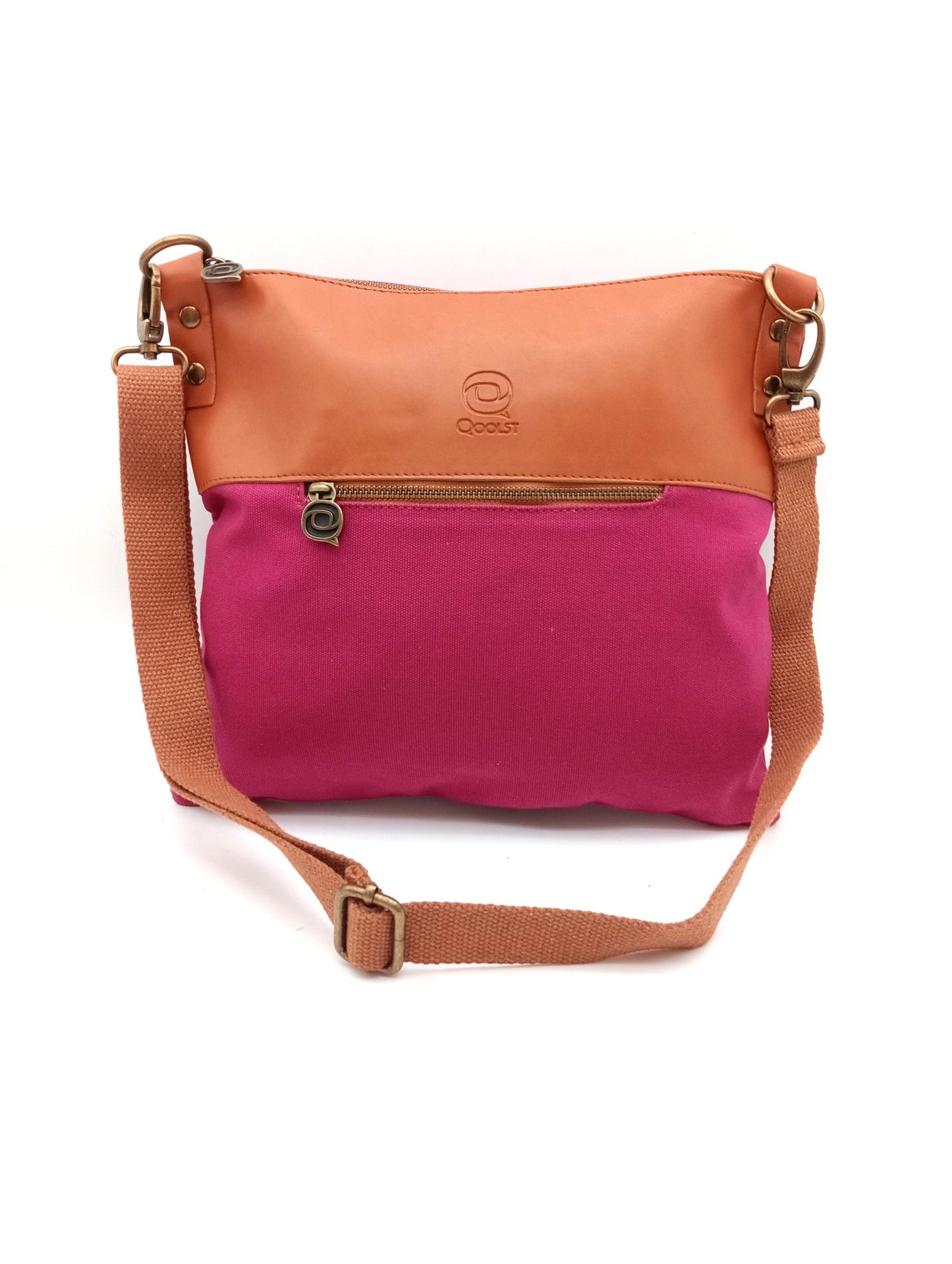 Sac bandoulière en coton et cuir régénéré Candy Qoolst pour femme et homme