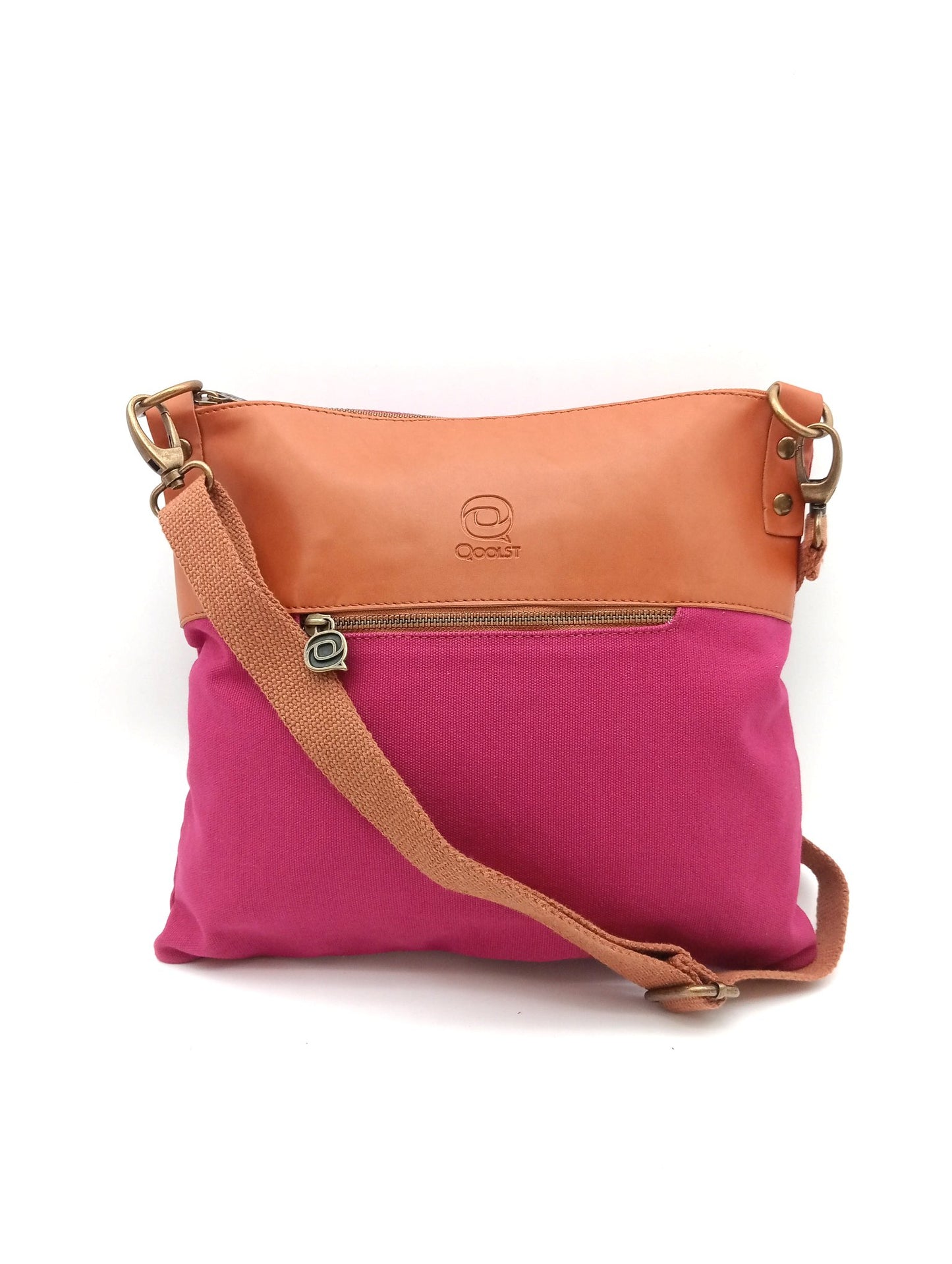 Sac bandoulière en coton et cuir régénéré Candy Qoolst pour femme et homme
