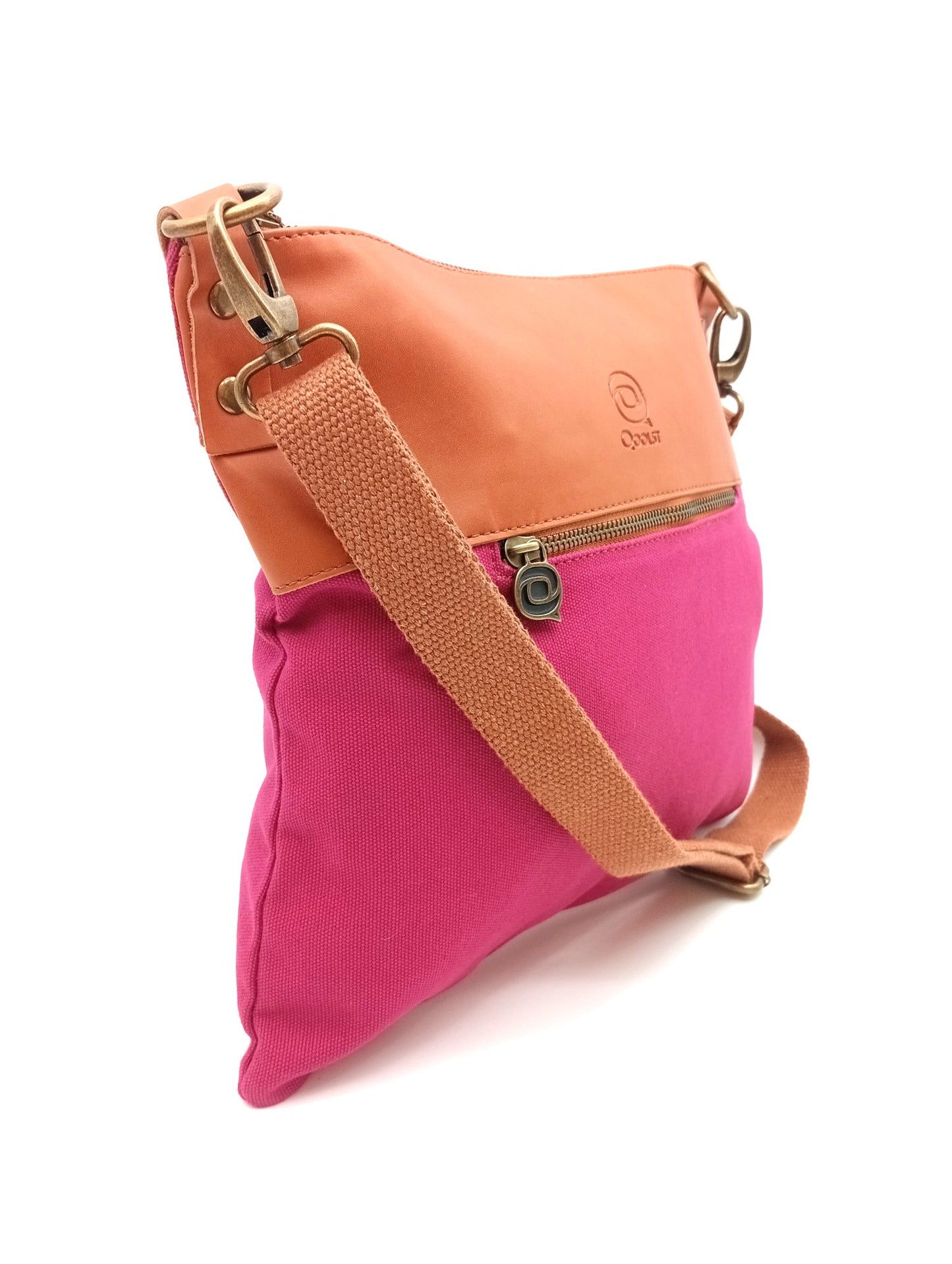 Sac bandoulière en coton et cuir régénéré Candy Qoolst pour femme et homme