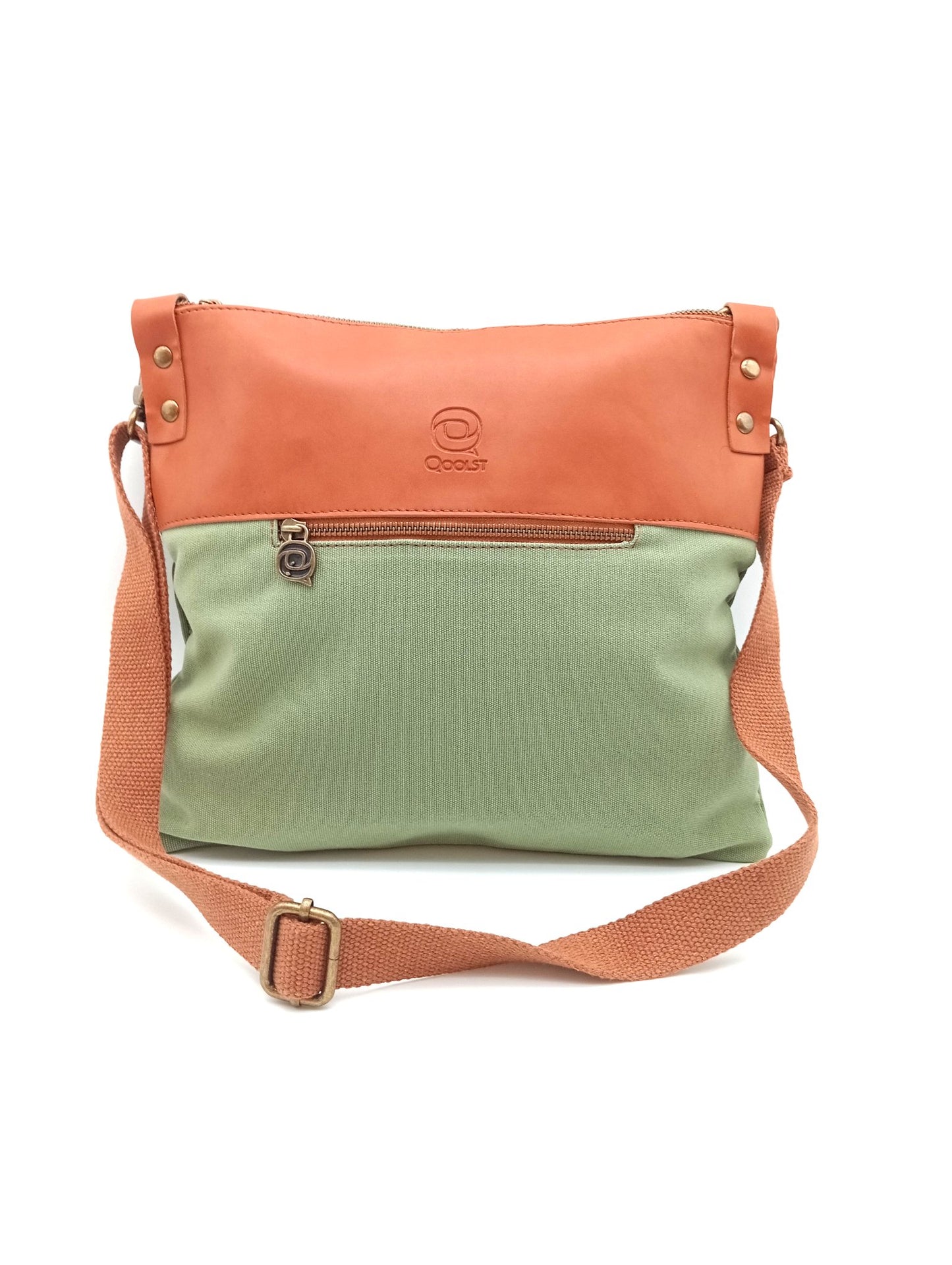 Sac bandoulière en coton et cuir régénéré Candy Qoolst pour femme et homme