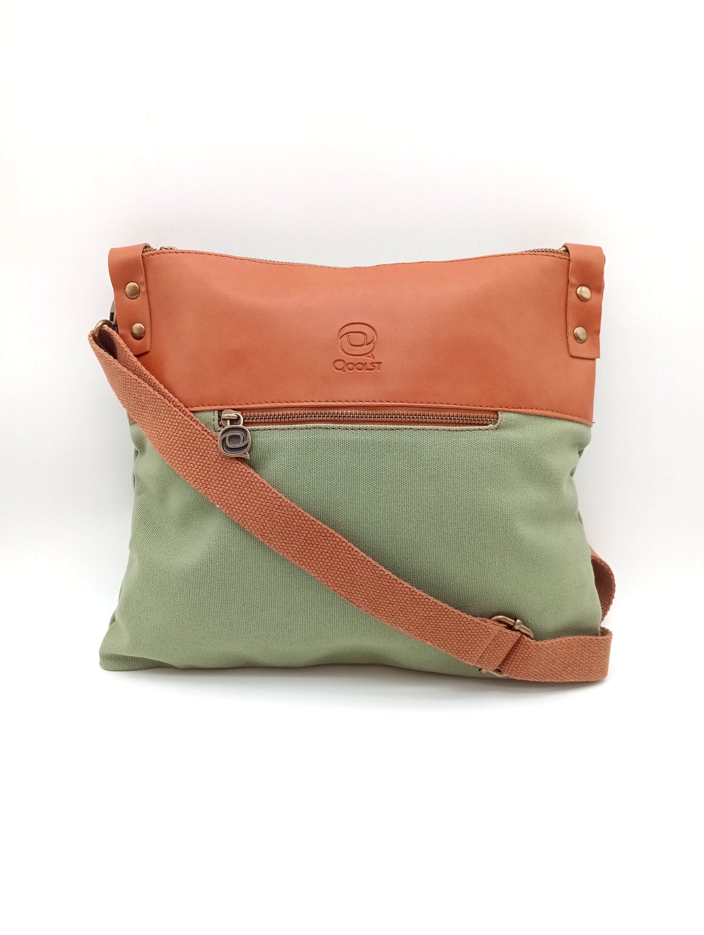 Sac bandoulière en coton et cuir régénéré Candy Qoolst pour femme et homme