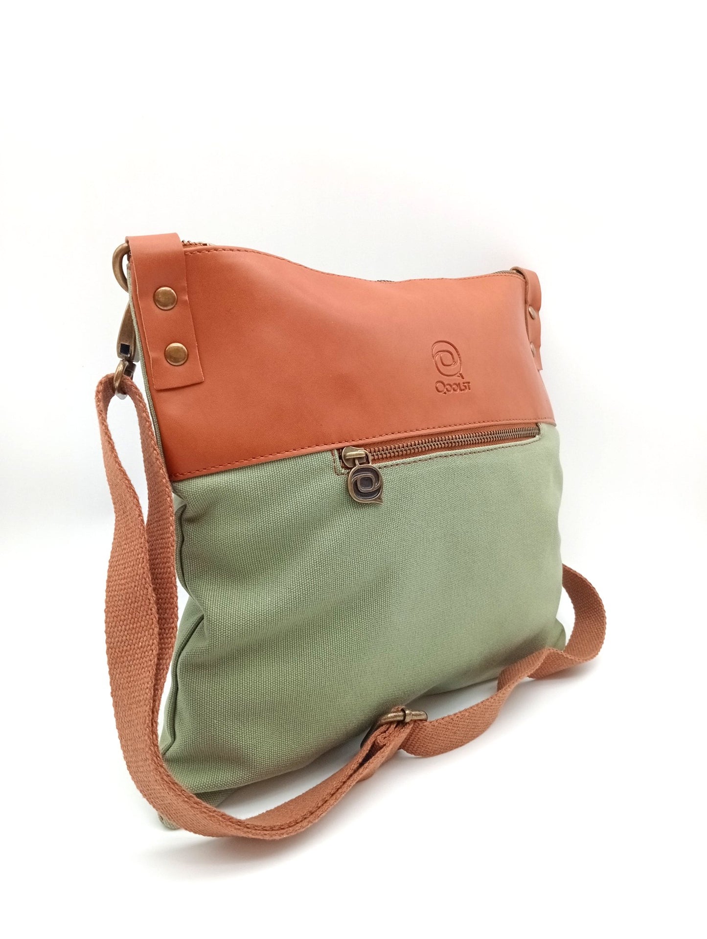 Sac bandoulière en coton et cuir régénéré Candy Qoolst pour femme et homme