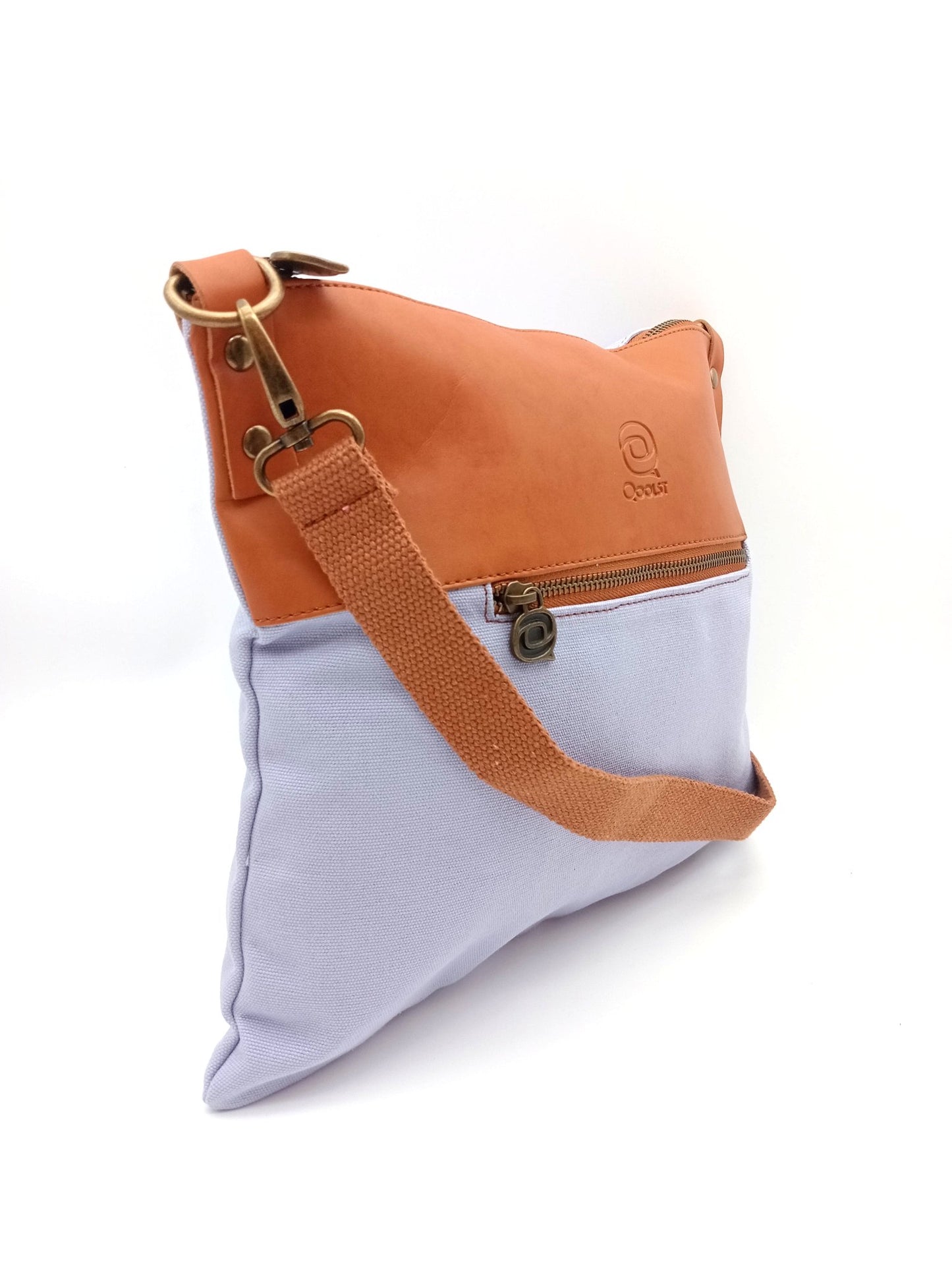 Sac bandoulière en coton et cuir régénéré Candy Qoolst pour femme et homme