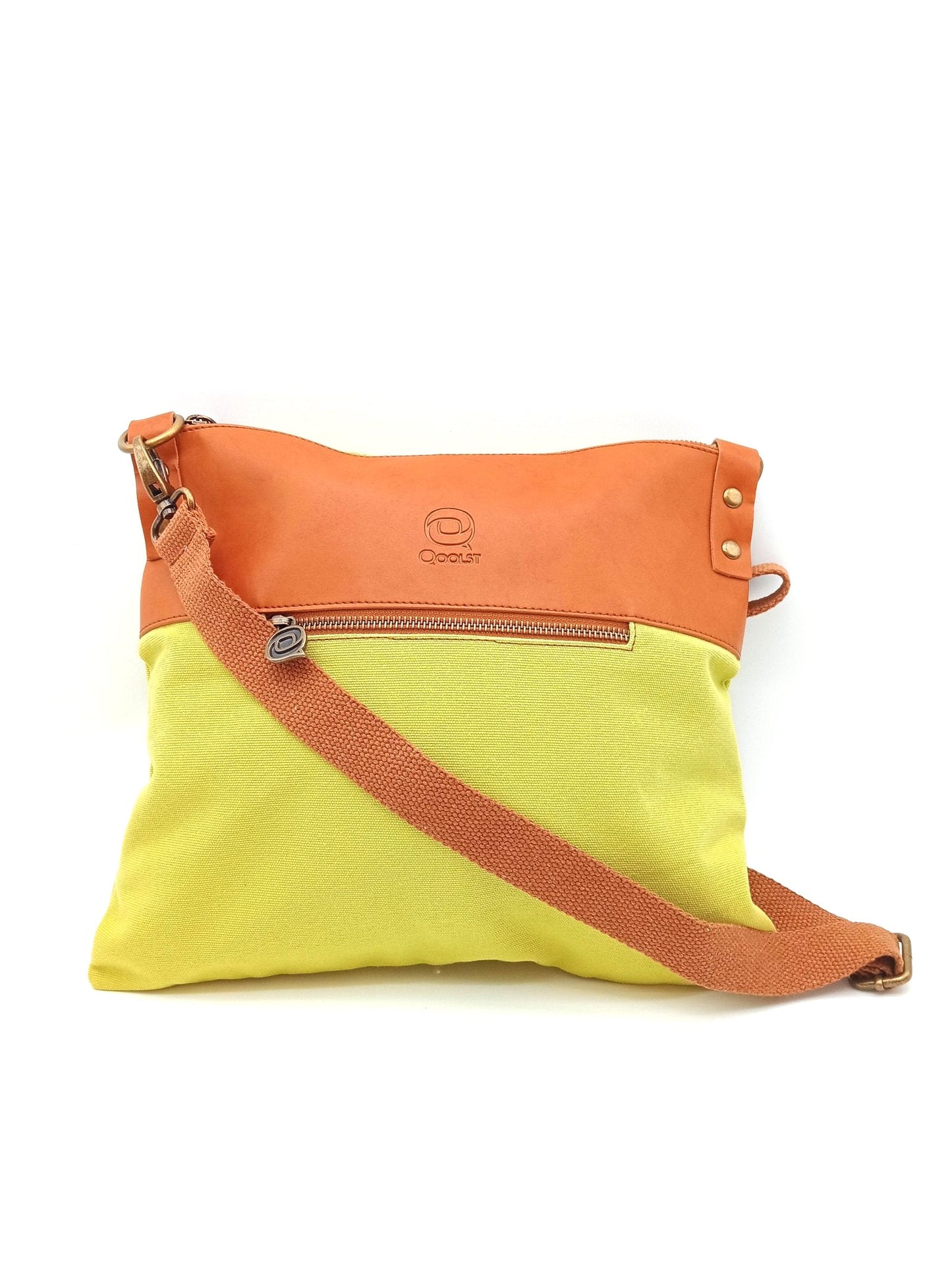 Sac bandoulière en coton et cuir régénéré Candy Qoolst pour femme et homme