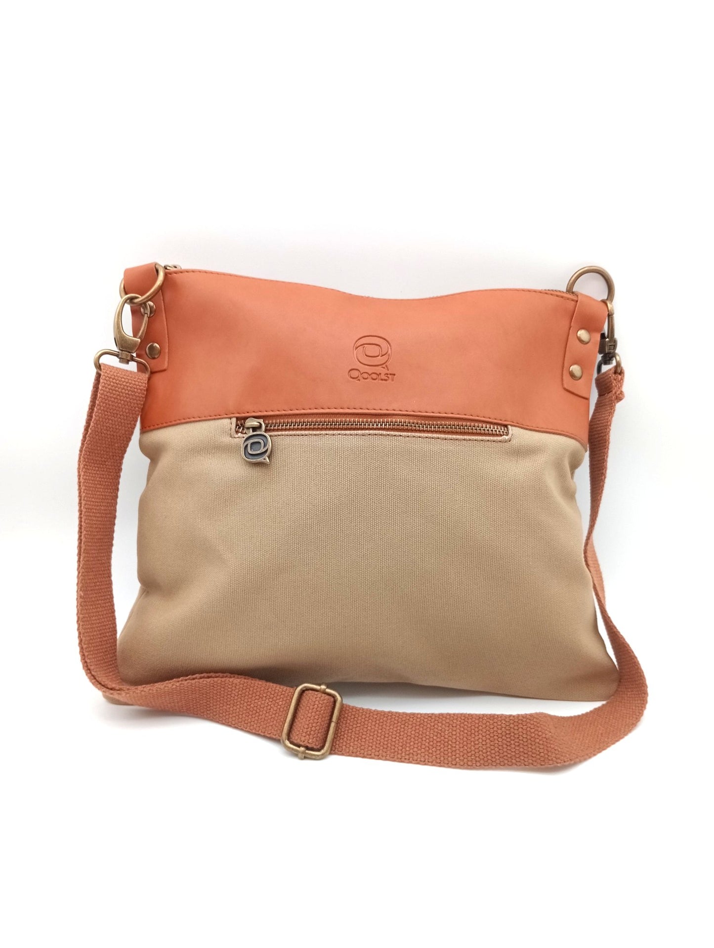 Sac bandoulière en coton et cuir régénéré Candy Qoolst pour femme et homme