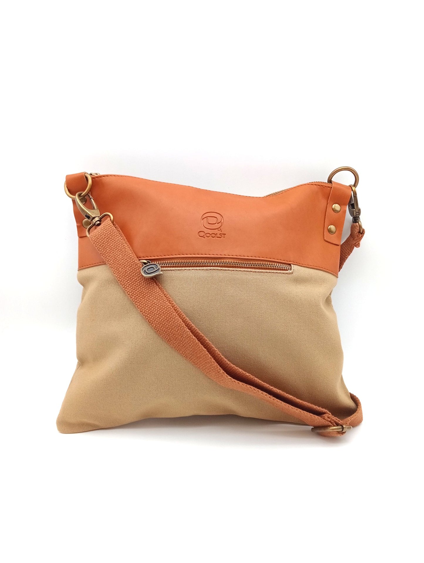 Sac bandoulière en coton et cuir régénéré Candy Qoolst pour femme et homme