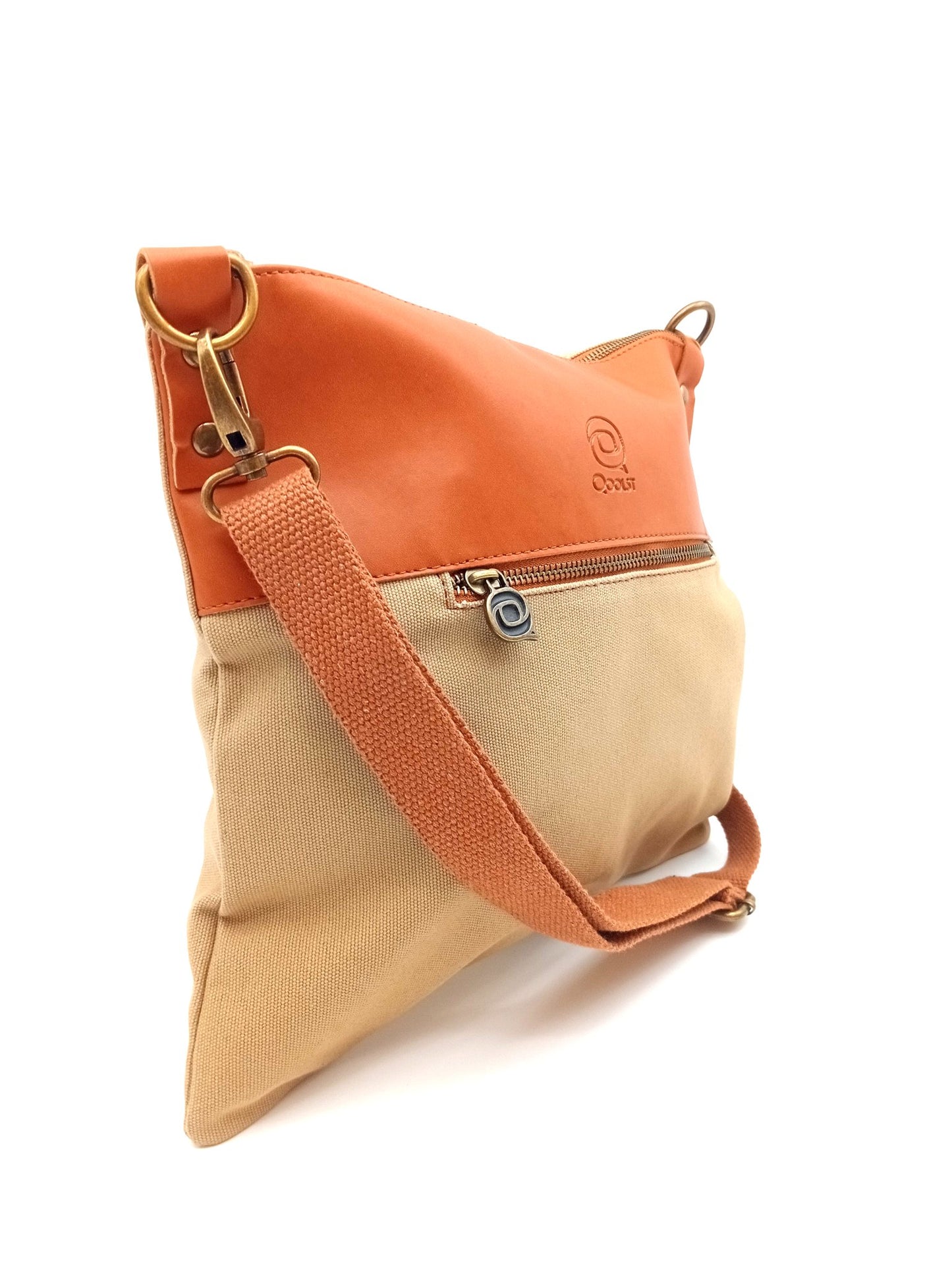 Sac bandoulière en coton et cuir régénéré Candy Qoolst pour femme et homme