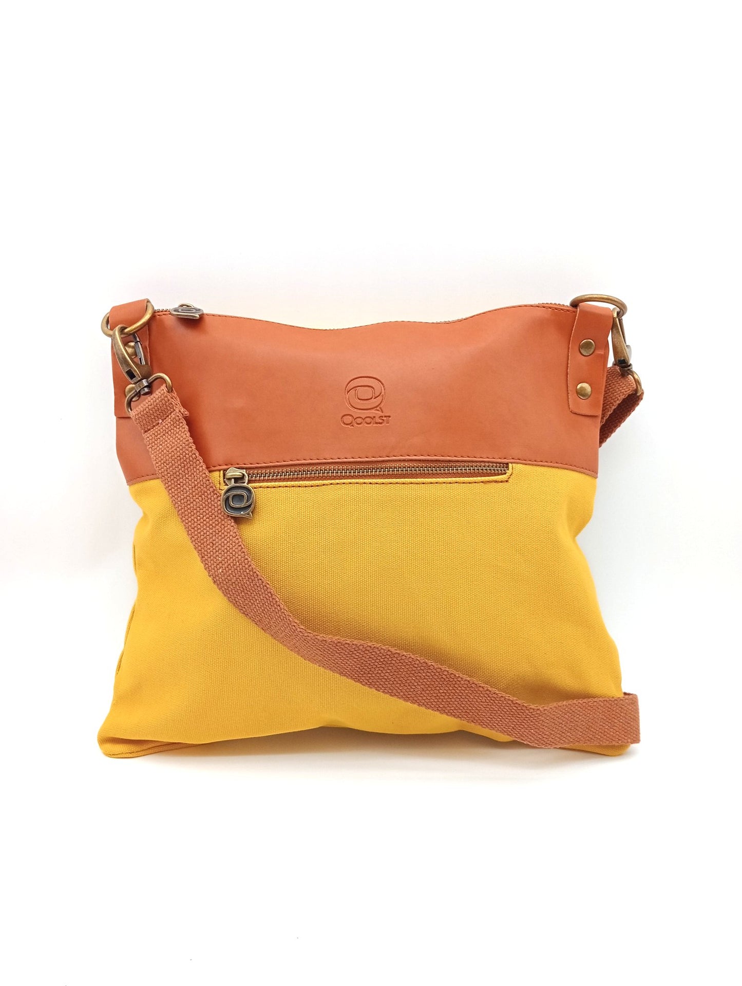 Sac bandoulière en coton et cuir régénéré Candy Qoolst pour femme et homme
