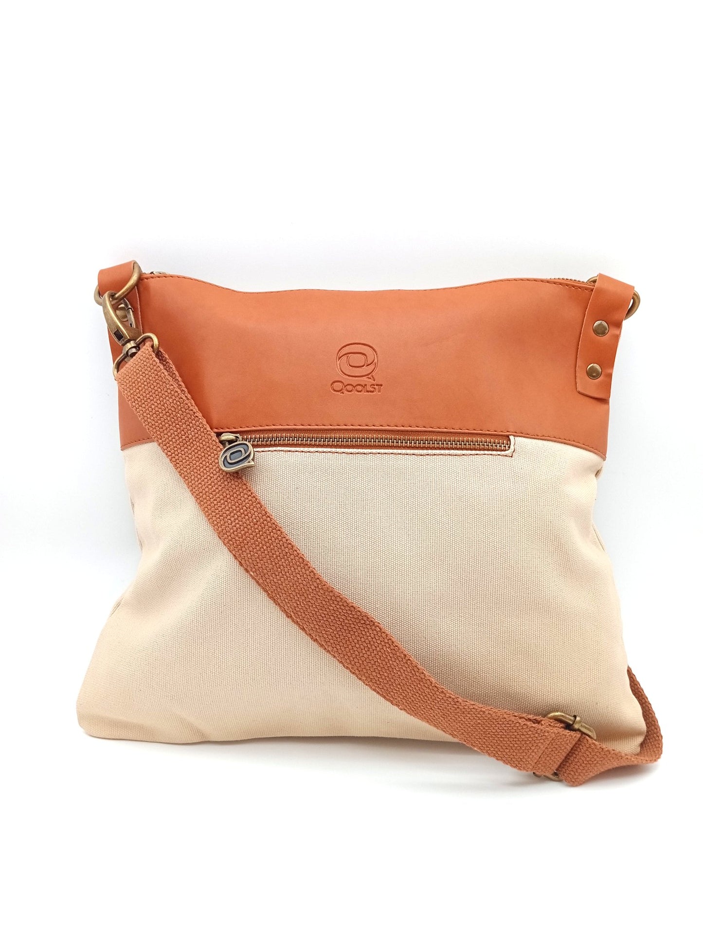 Sac bandoulière en coton et cuir régénéré Candy Qoolst pour femme et homme