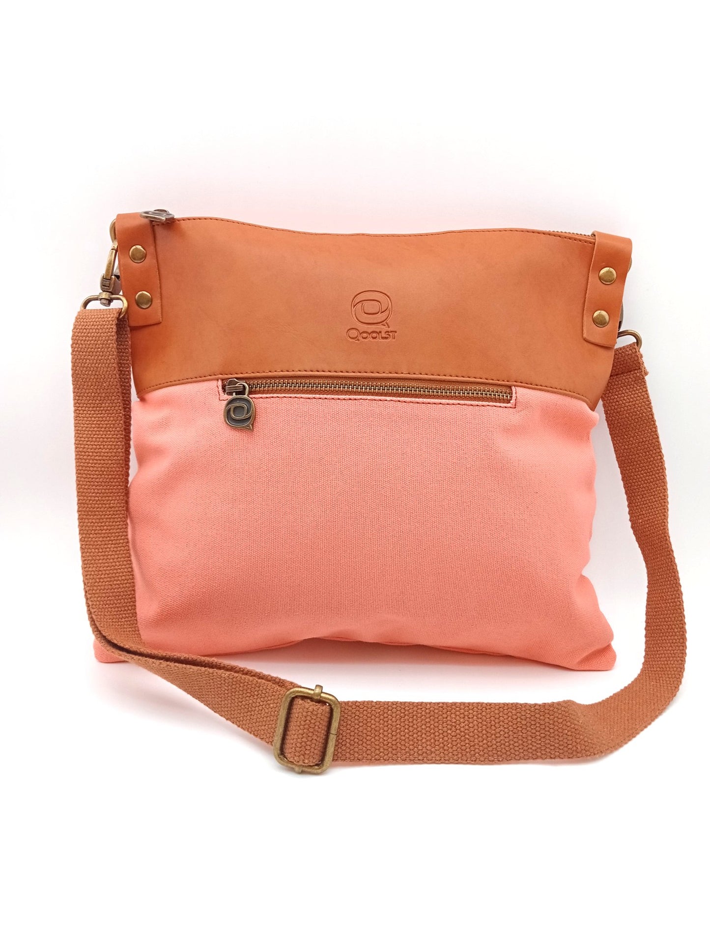 Sac bandoulière en coton et cuir régénéré Candy Qoolst pour femme et homme