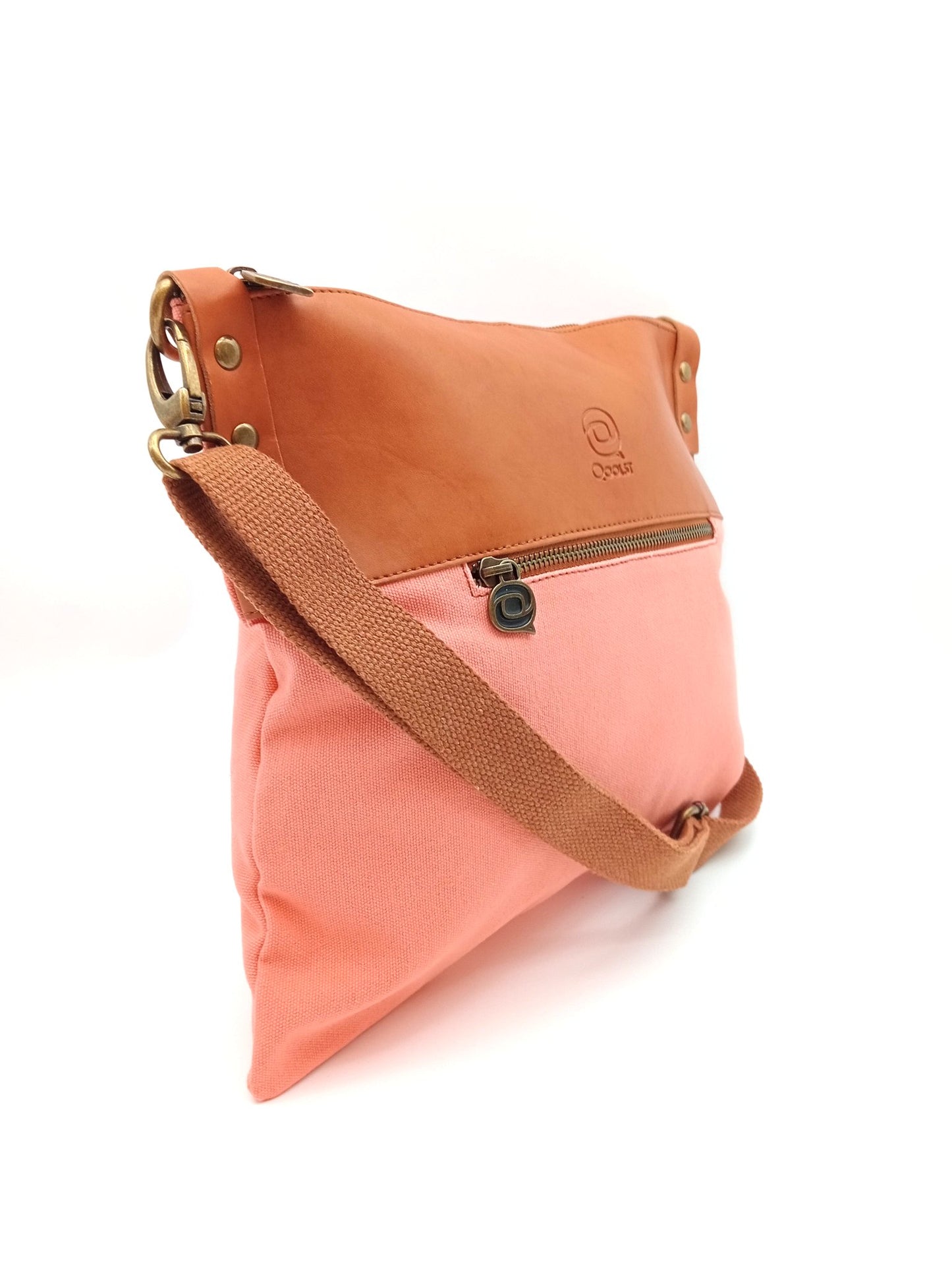 Sac bandoulière en coton et cuir régénéré Candy Qoolst pour femme et homme