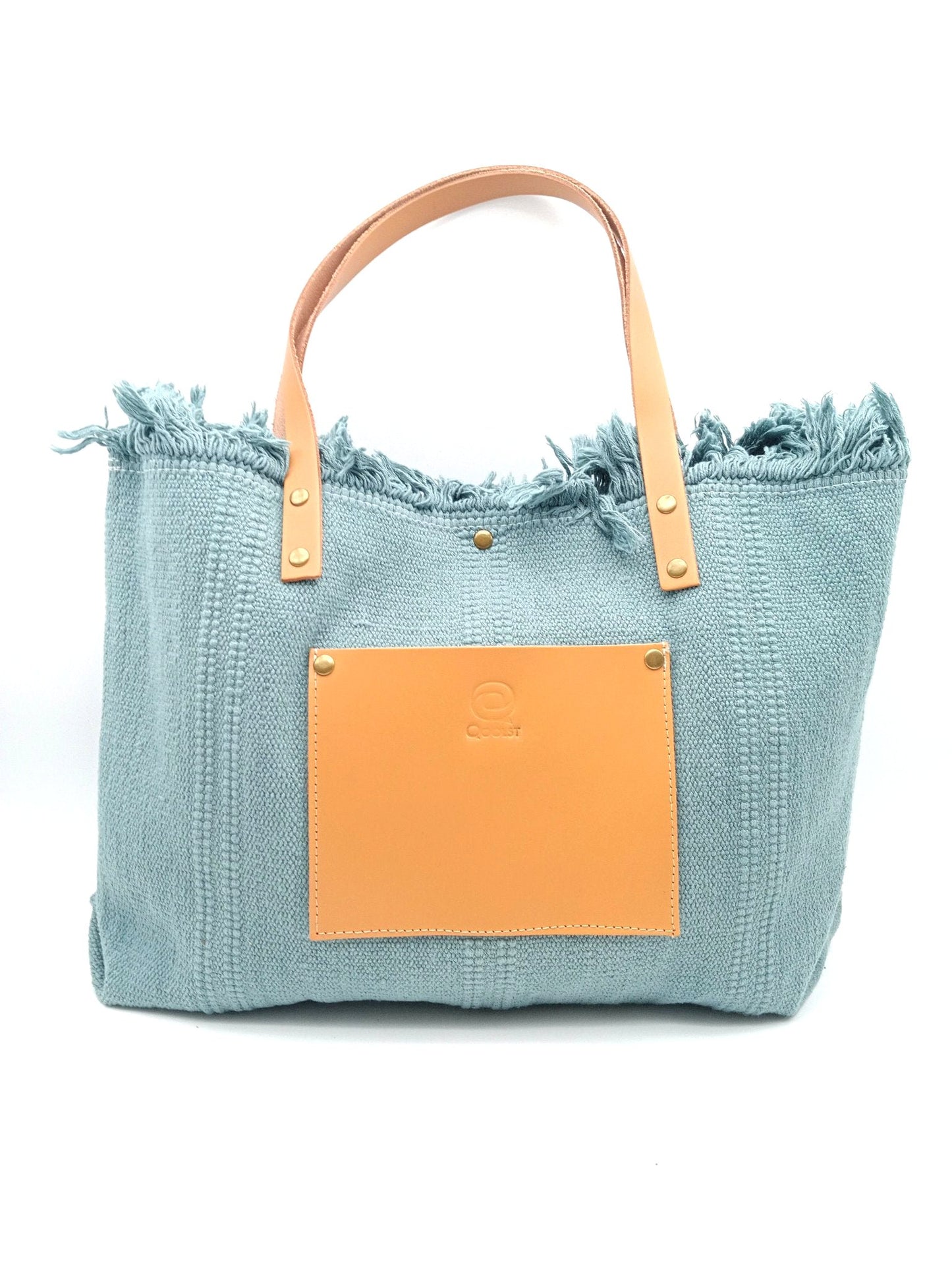 Qoolst Shopper en coton pour femme avec poche en cuir XL