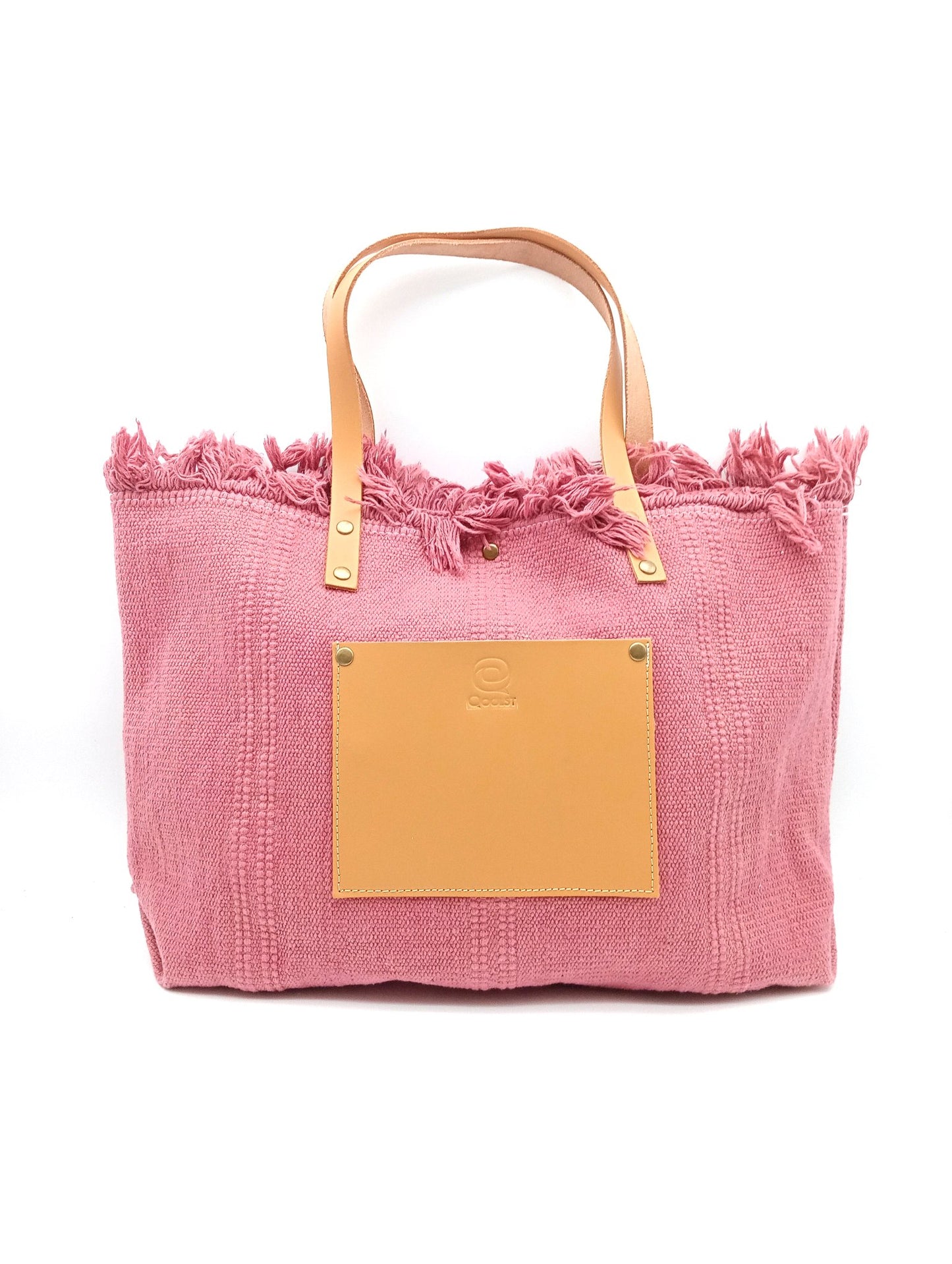 Qoolst Shopper en coton pour femme avec poche en cuir XL