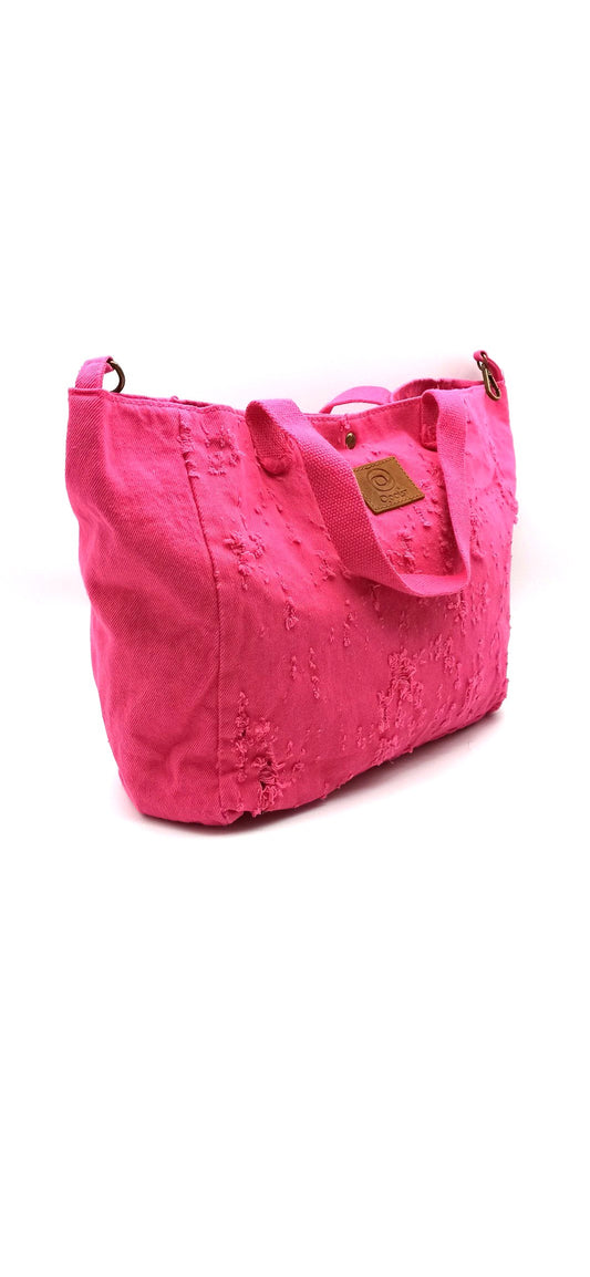 Bolso shopper de algodón para mujer de hombro y mano Qoolst Juvenil