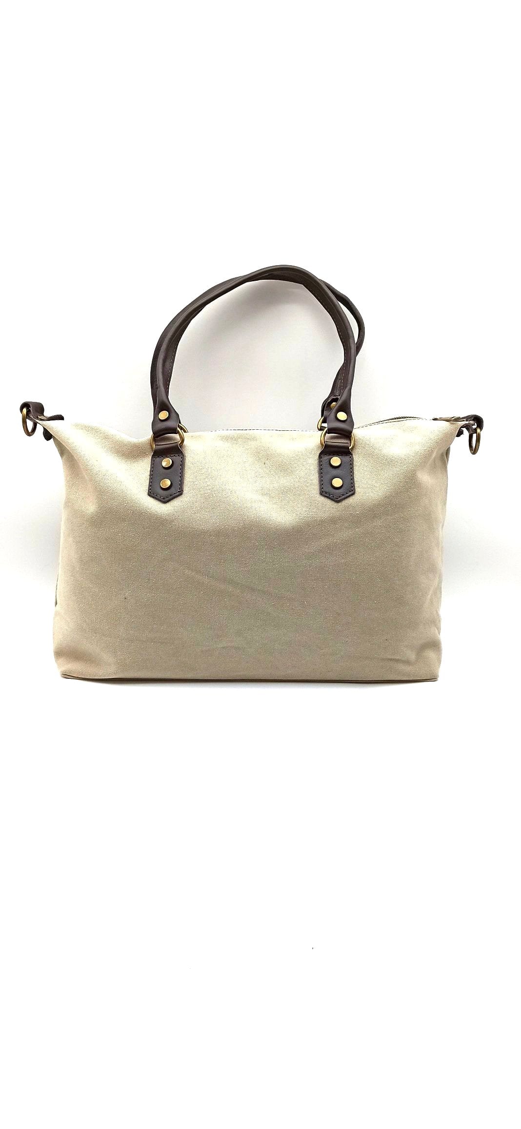 Baggy sac à bandoulière shopper unisexe en coton et cuir Qoolst pour femmes et hommes