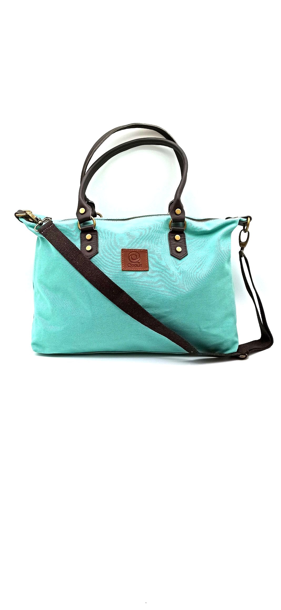 Baggy sac à bandoulière shopper unisexe en coton et cuir Qoolst pour femmes et hommes