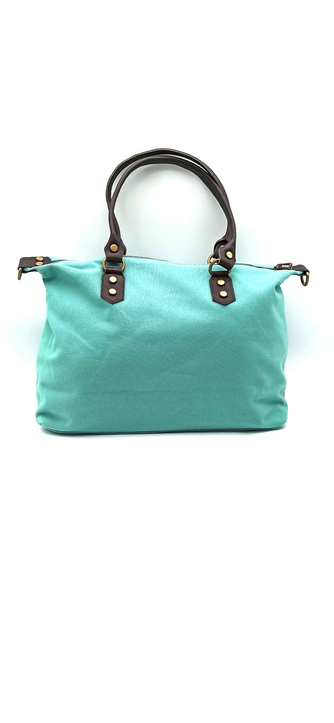 Baggy sac à bandoulière shopper unisexe en coton et cuir Qoolst pour femmes et hommes