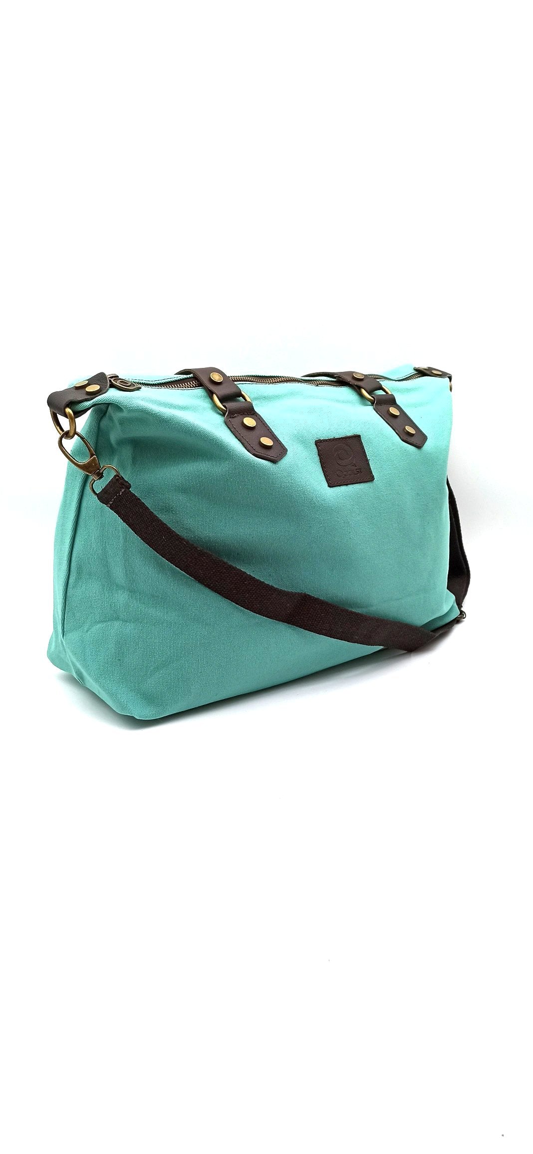 Baggy sac à bandoulière shopper unisexe en coton et cuir Qoolst pour femmes et hommes