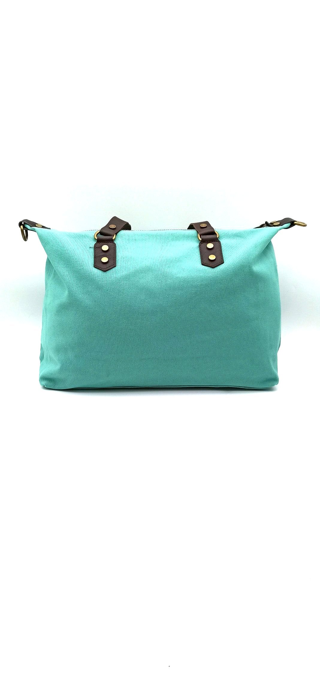 Baggy sac à bandoulière shopper unisexe en coton et cuir Qoolst pour femmes et hommes
