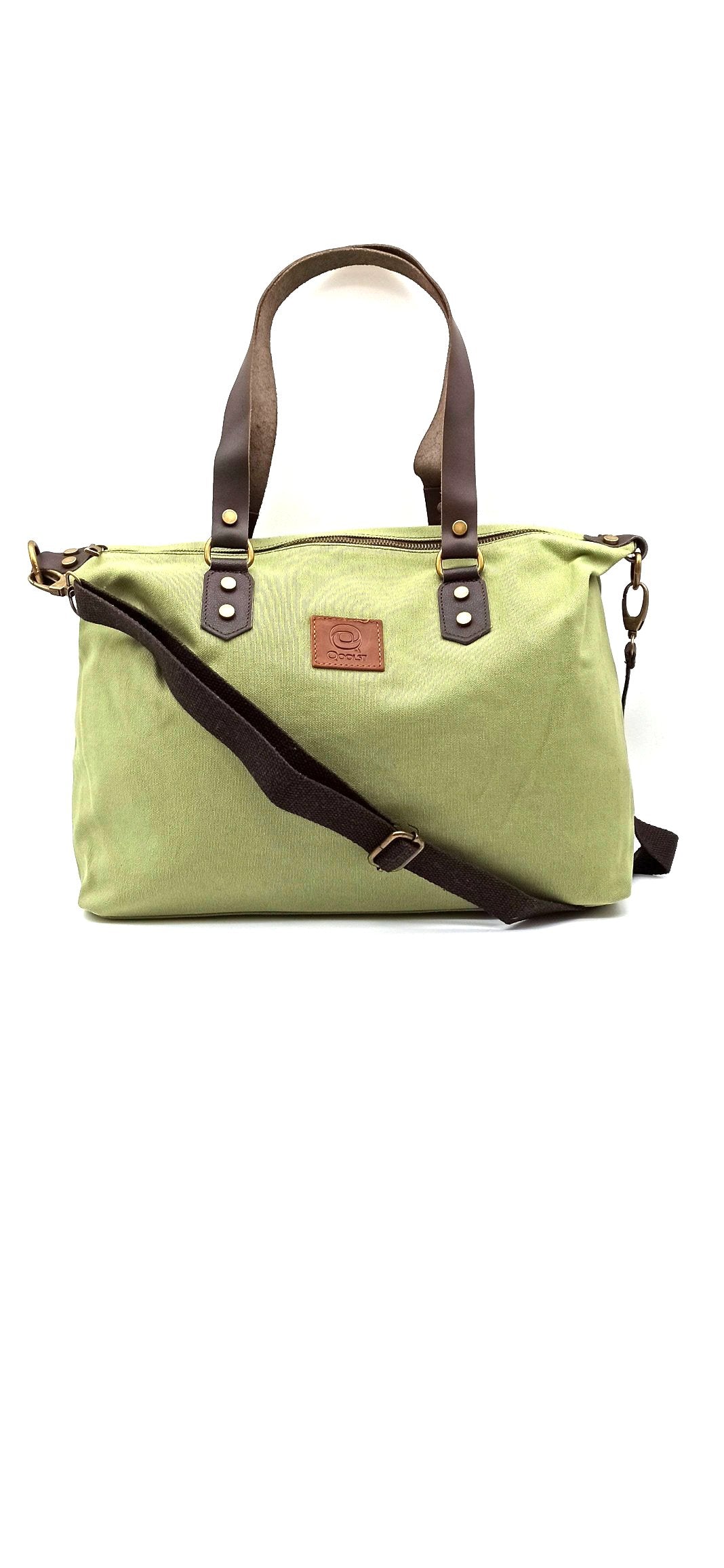 Baggy sac à bandoulière shopper unisexe en coton et cuir Qoolst pour femmes et hommes
