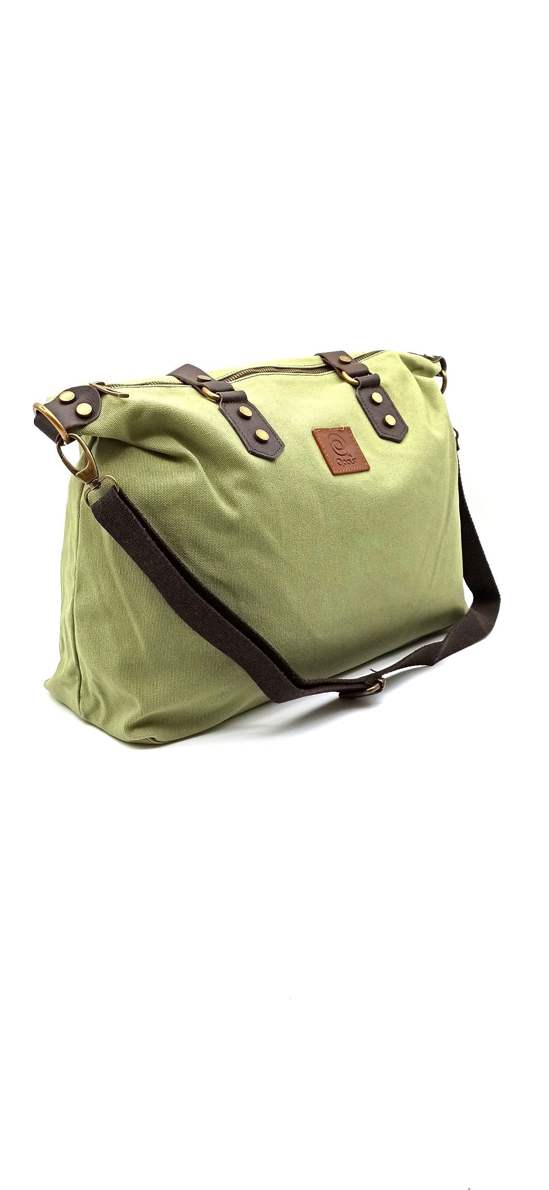 Baggy sac à bandoulière shopper unisexe en coton et cuir Qoolst pour femmes et hommes