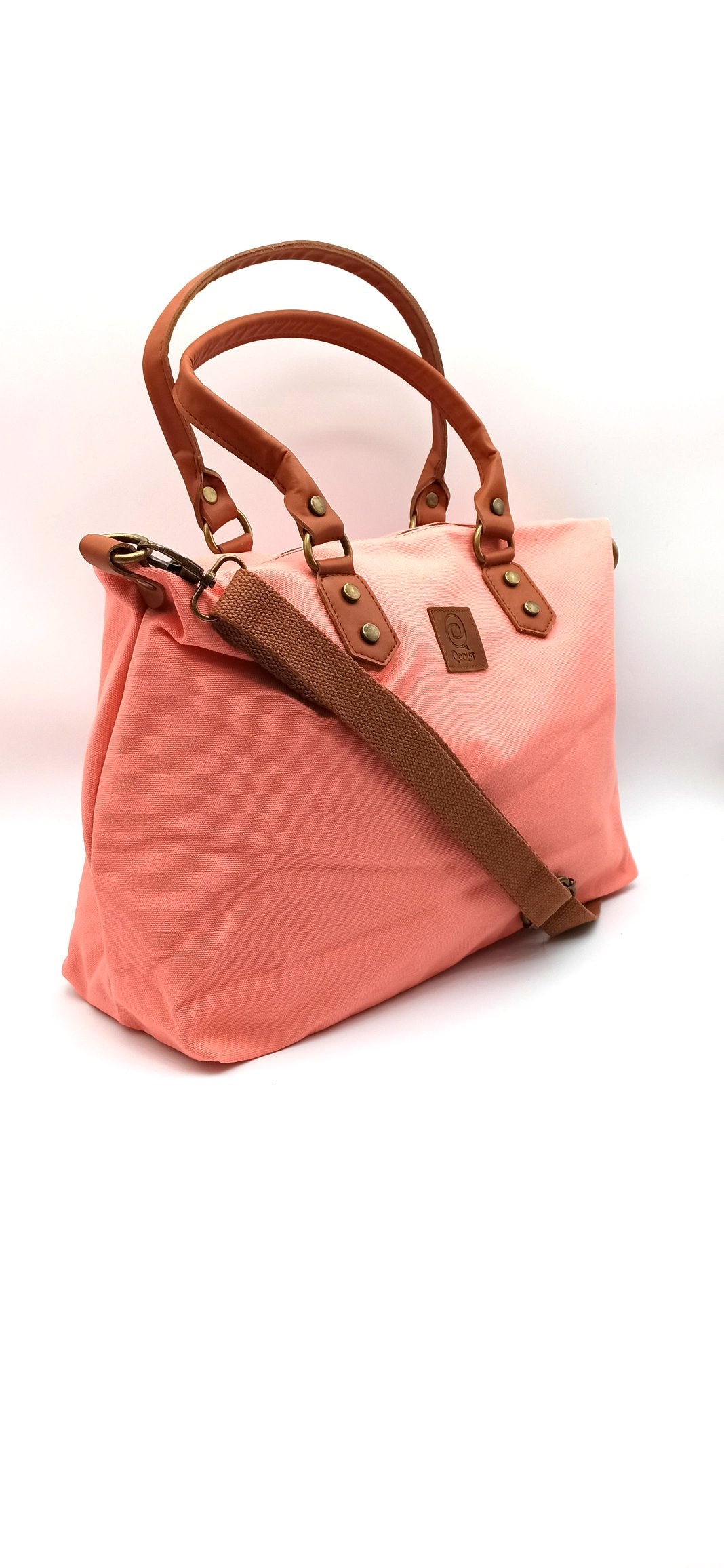 Baggy sac à bandoulière shopper unisexe en coton et cuir régénéré Qoolst pour femmes et hommes