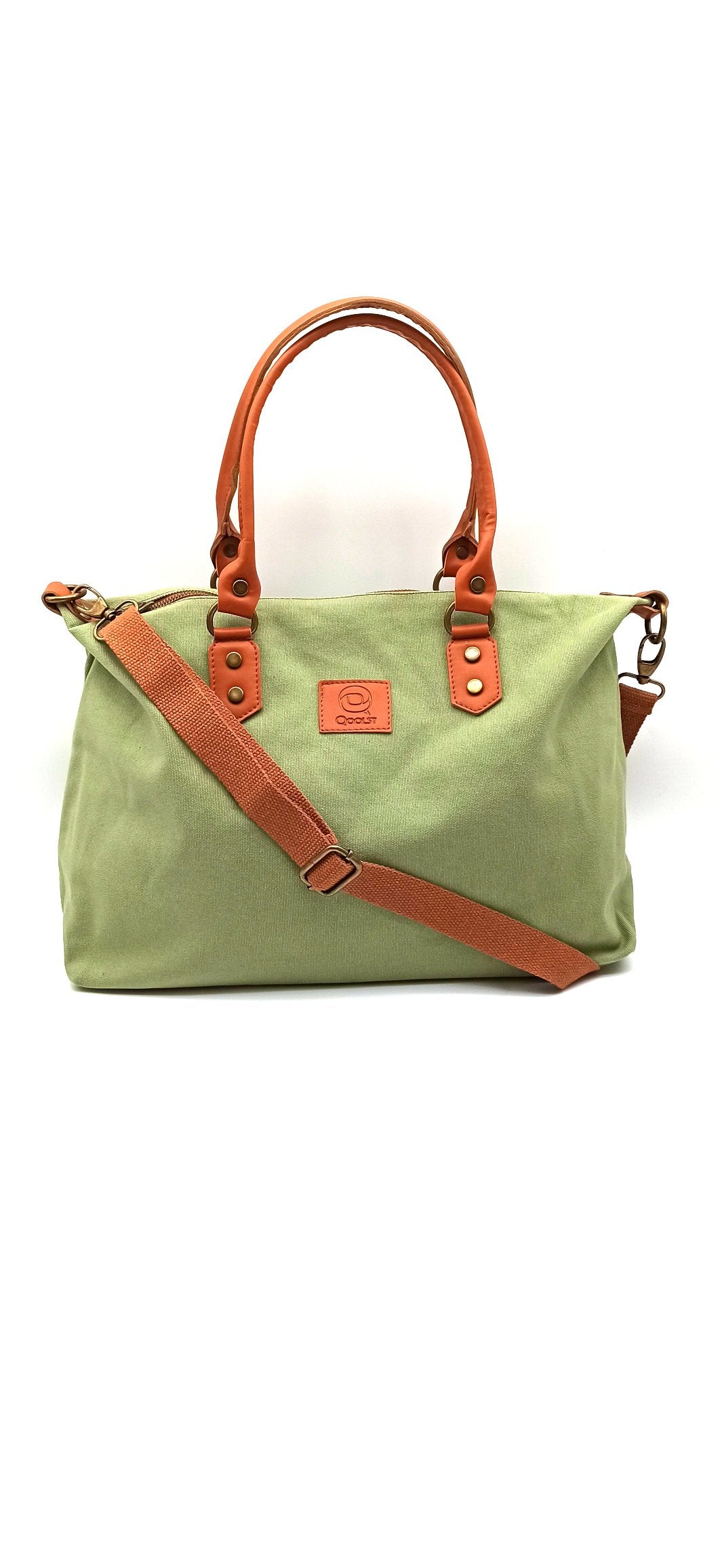 Baggy sac à bandoulière shopper unisexe en coton et cuir régénéré Qoolst pour femmes et hommes