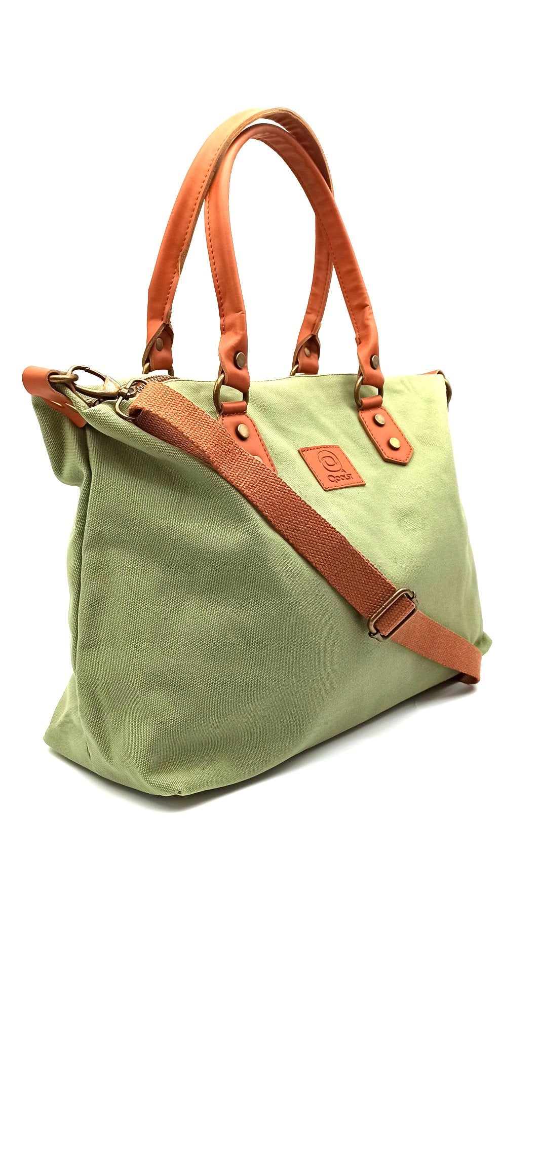 Baggy sac à bandoulière shopper unisexe en coton et cuir régénéré Qoolst pour femmes et hommes