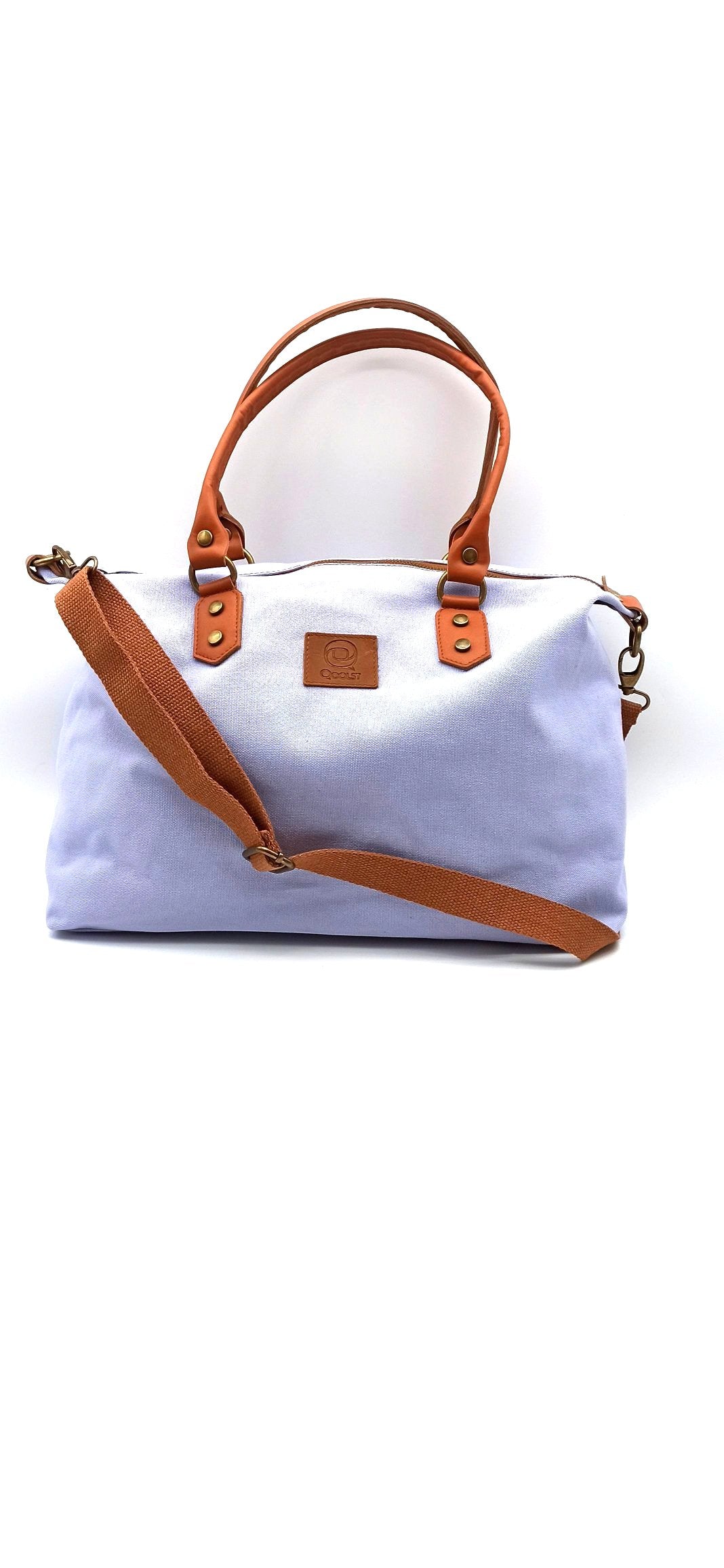 Baggy sac à bandoulière shopper unisexe en coton et cuir régénéré Qoolst pour femmes et hommes