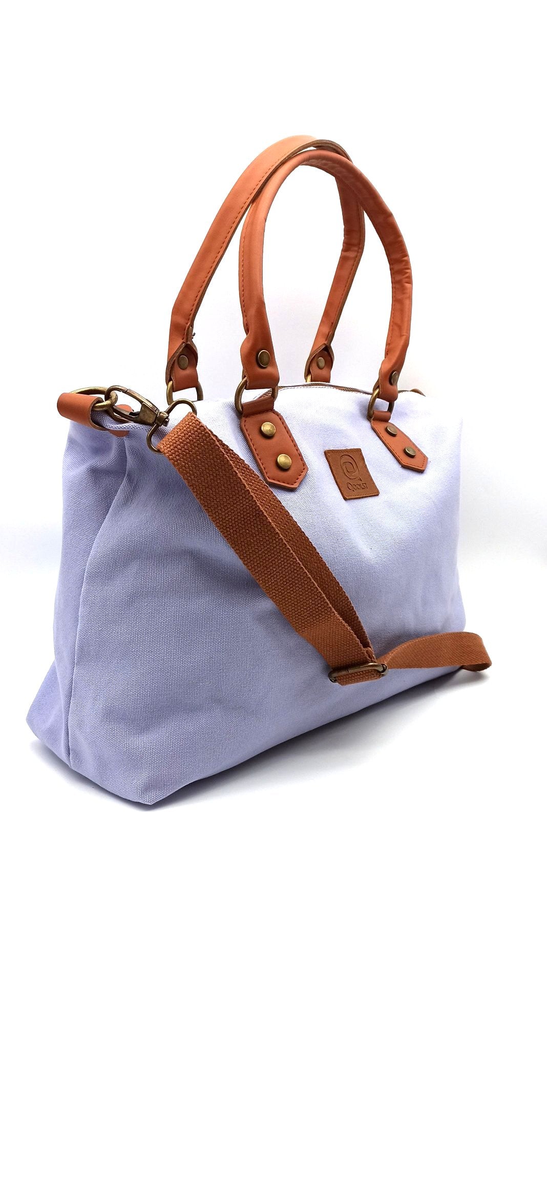 Baggy sac à bandoulière shopper unisexe en coton et cuir régénéré Qoolst pour femmes et hommes