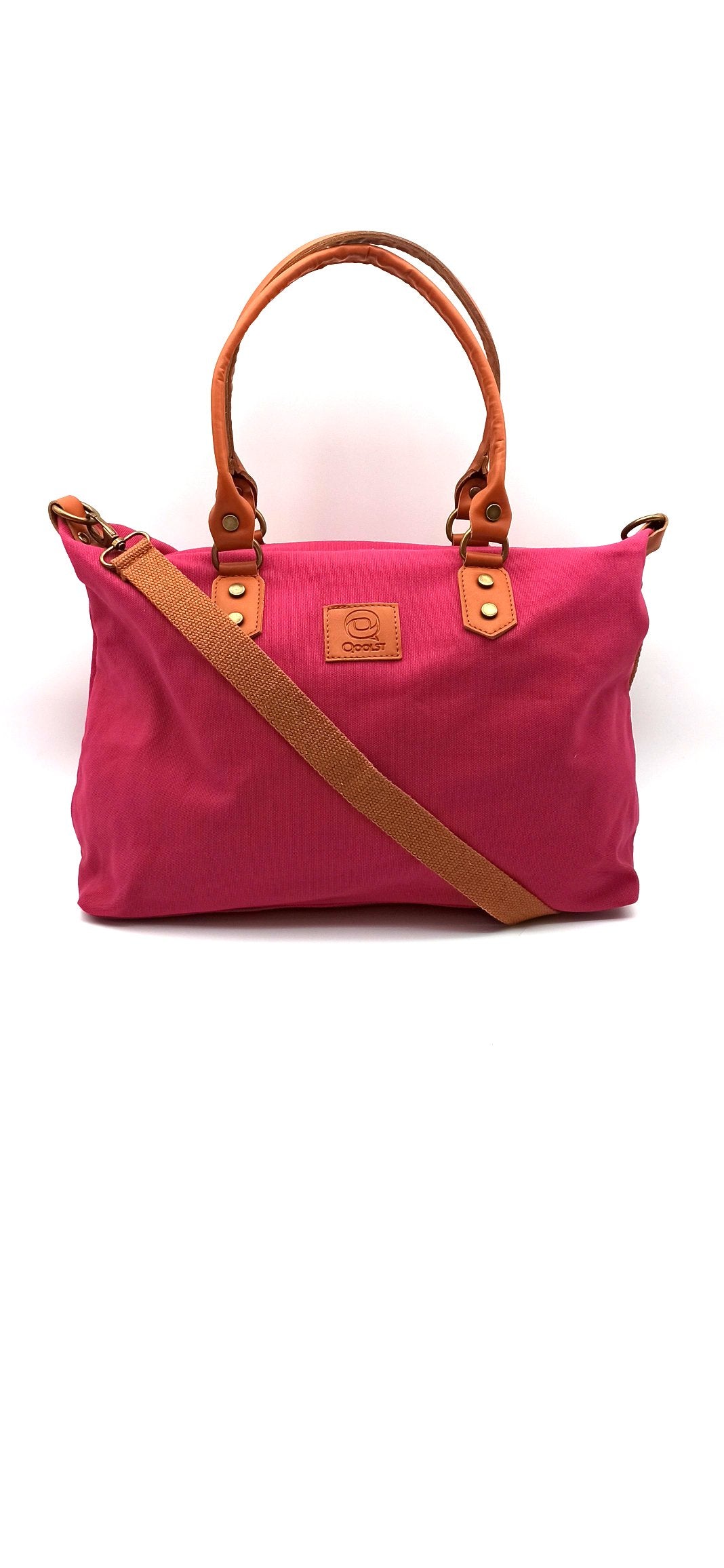 Baggy sac à bandoulière shopper unisexe en coton et cuir régénéré Qoolst pour femmes et hommes
