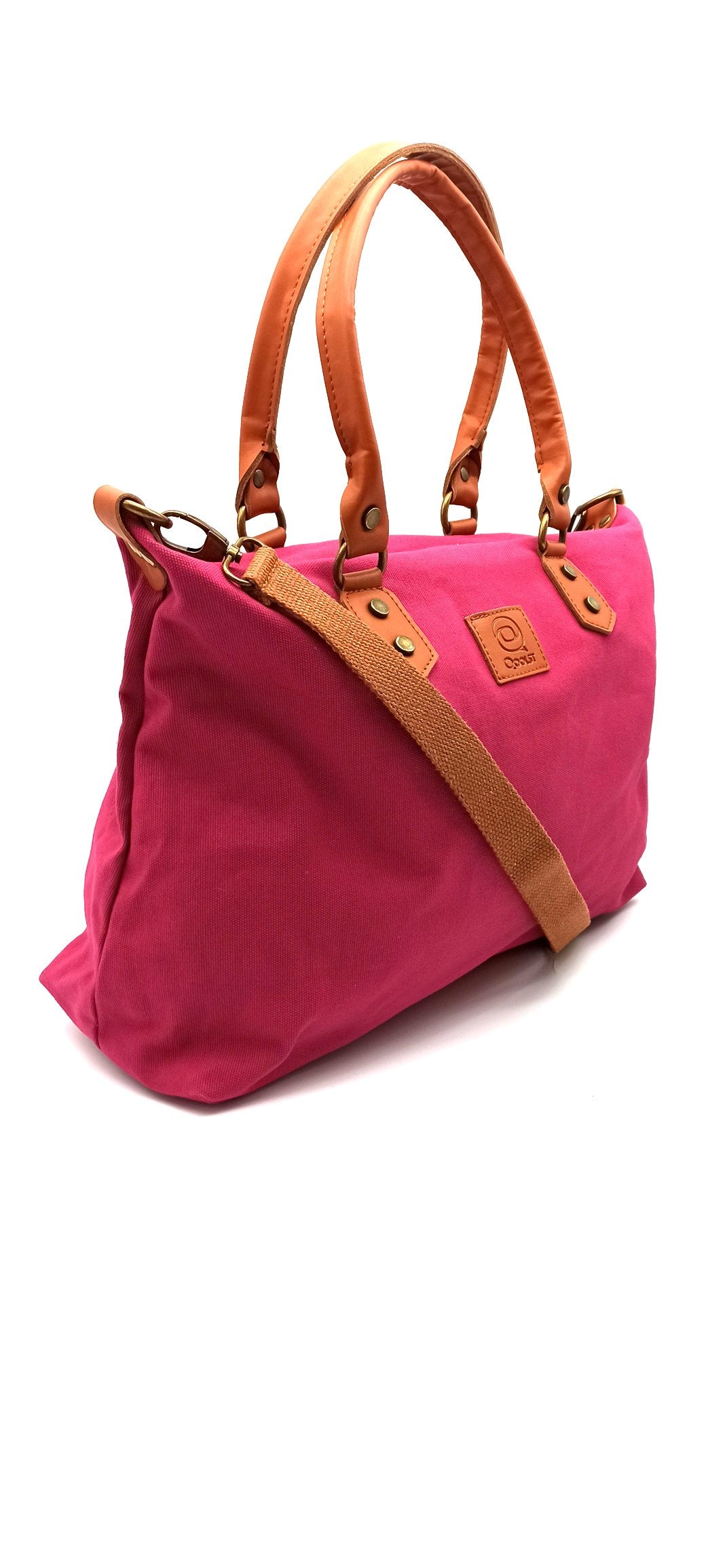 Baggy sac à bandoulière shopper unisexe en coton et cuir régénéré Qoolst pour femmes et hommes