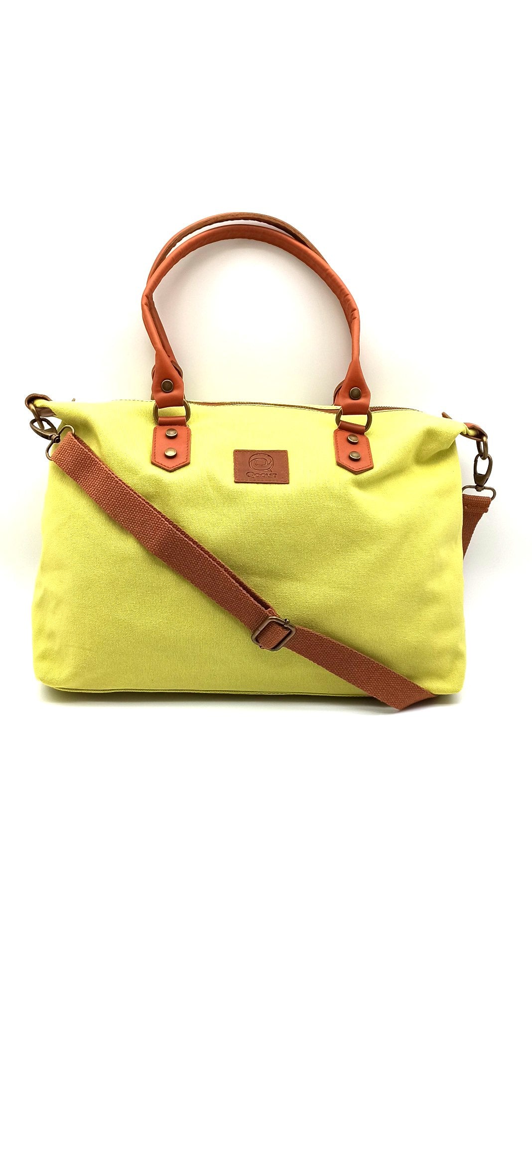 Baggy sac à bandoulière shopper unisexe en coton et cuir régénéré Qoolst pour femmes et hommes