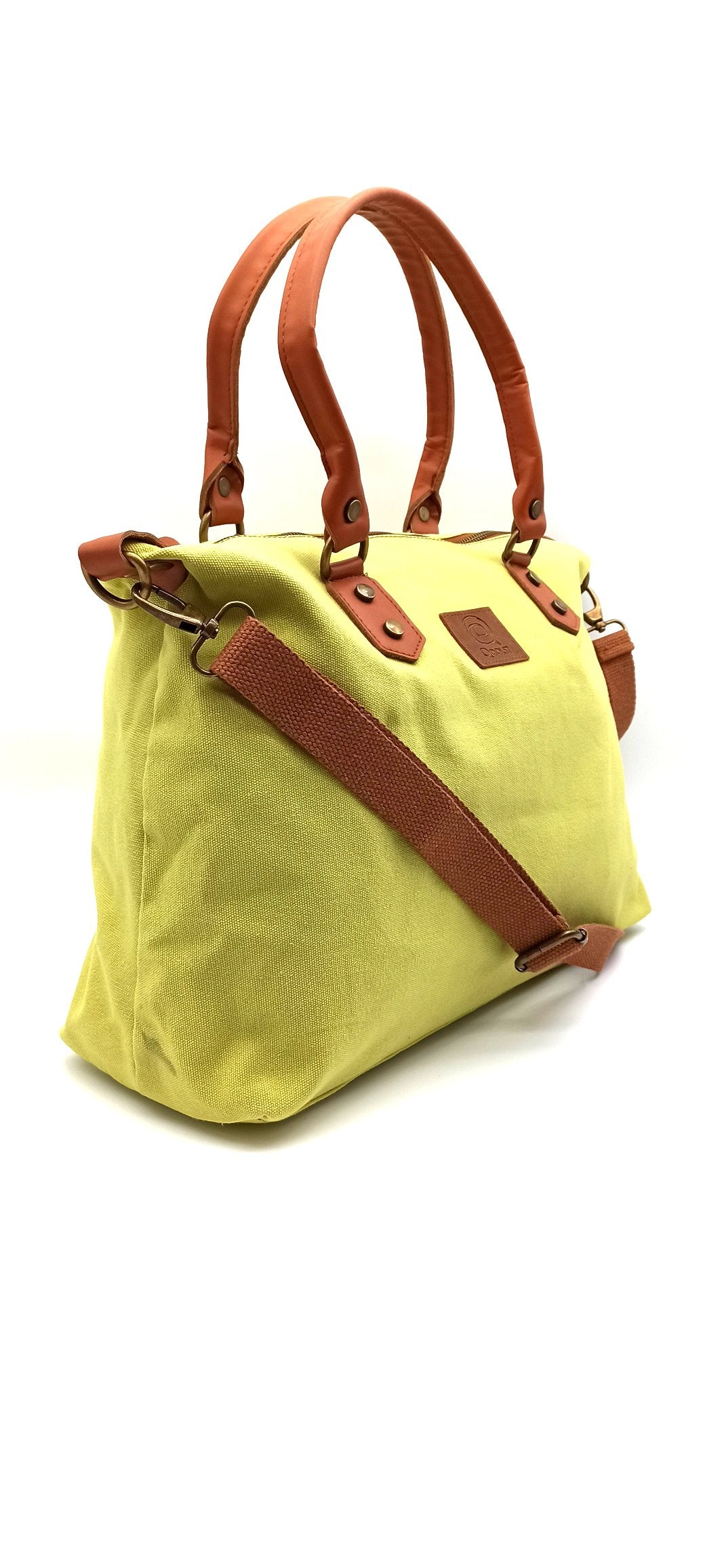 Baggy sac à bandoulière shopper unisexe en coton et cuir régénéré Qoolst pour femmes et hommes