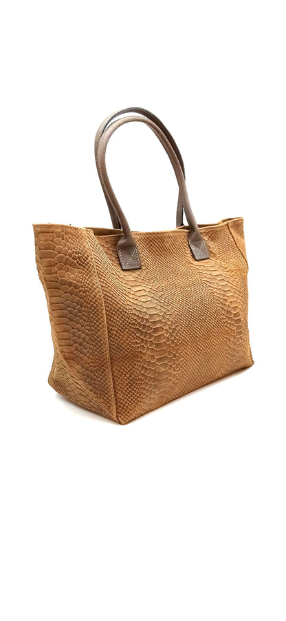 Bolso de materiales excelentes en piel para mujer Qoolst Big snake shopper de hombro y mano