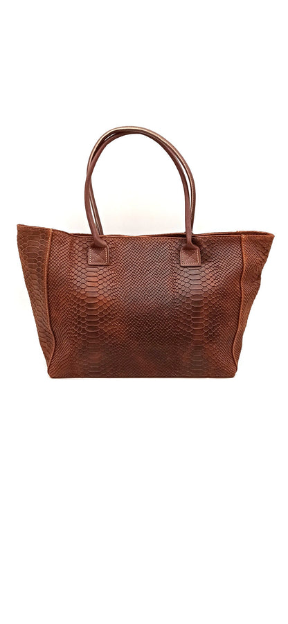 Bolso de materiales excelentes en piel para mujer Qoolst Big snake shopper de hombro y mano