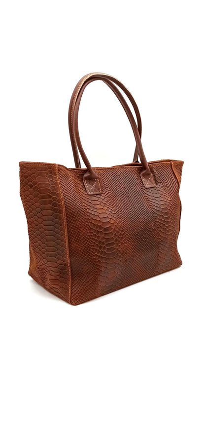 Bolso de materiales excelentes en piel para mujer Qoolst Big snake shopper de hombro y mano