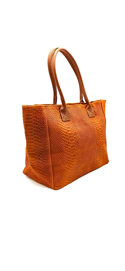 Bolso de materiales excelentes en piel para mujer Qoolst Big snake shopper de hombro y mano