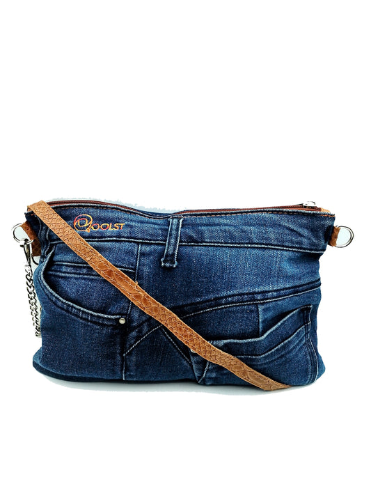 Qoolst Mini jeans men's and women's denim crossbody bag