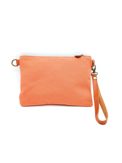 Wallet bag for women and men Qoolst Mini candy two-tone cotton and regenerated leather