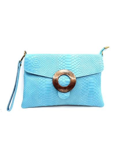 Women's leather wallet bag with Qoolst circle clasp