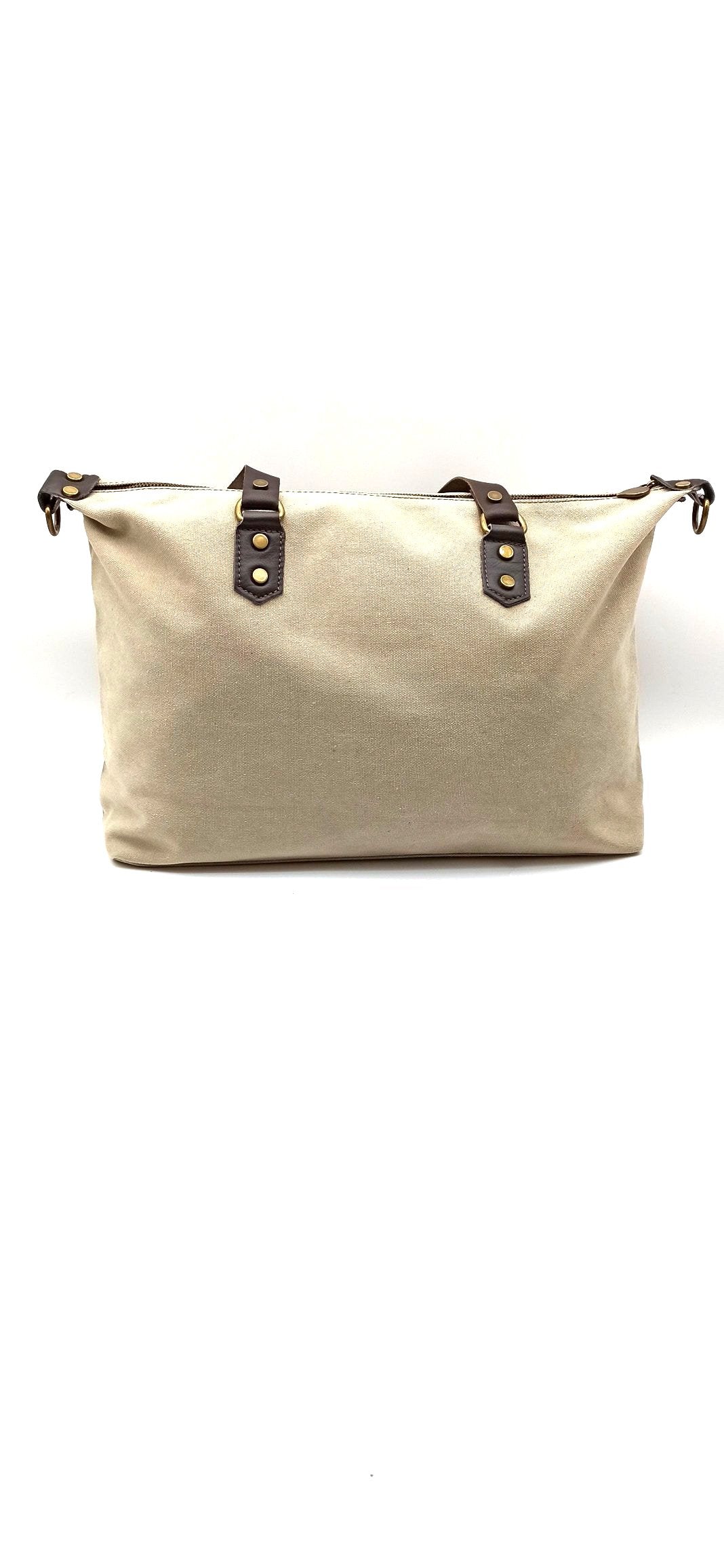 Baggy sac à bandoulière shopper unisexe en coton et cuir Qoolst pour femmes et hommes